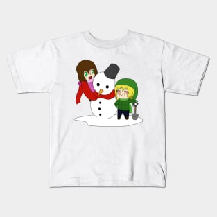 building a snowman Kids T-Shirt
